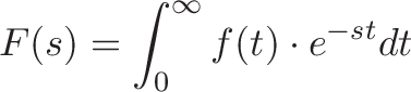 \displaystyle{
\energy F(
\rate s
\energy )
\project = \int_0^\infty
\signal f(t)
\project \cdot
\spiral e^{-
\rate s
\spiral t}
\project dt
}